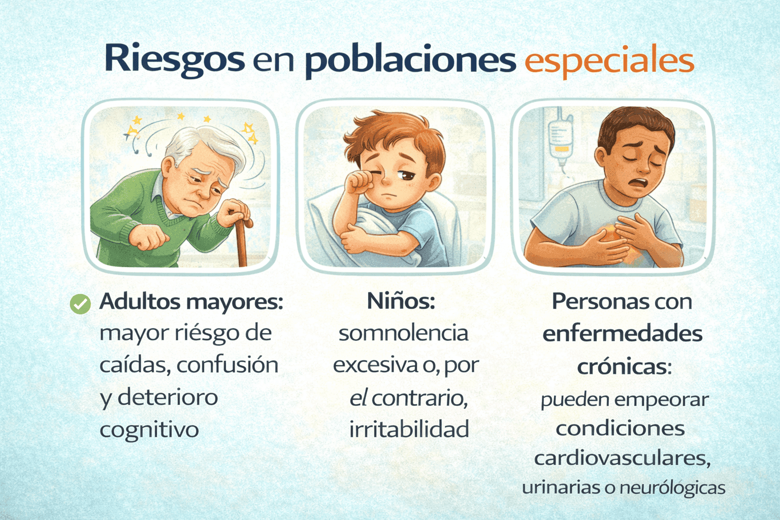 Riesgos por uso indiscriminado de antihistamínicos en niños, adultos mayores y personas con enfermedades crónicas